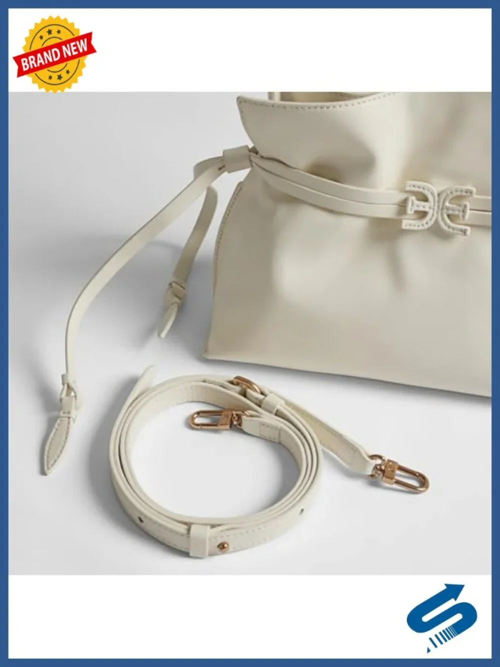 Leather Drawstring Bucket Crossbody Handbag with Magnetic Closure